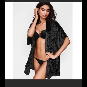 Victoria secret black Velvet kimono